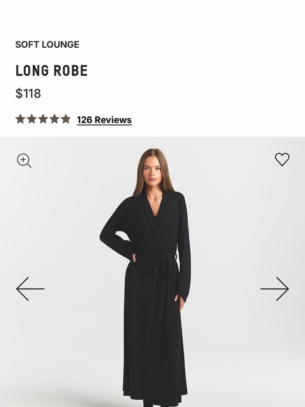 SKIMS Black Soft Lounge Long Robe